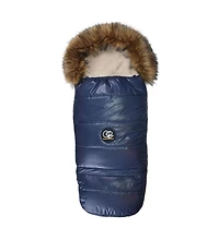 Cover Baby Baby Cover 0-3 Years Organic Premium Beige Wool Adjustable Footmuff in Pastel Navy