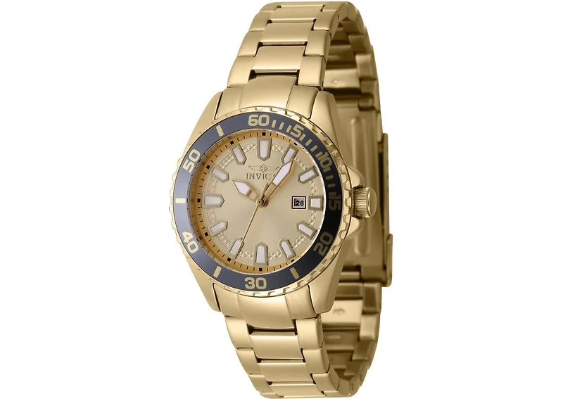 Invicta Women's 47344 Pro Diver Quartz Multifunction Gold Dial Watch