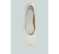 Fearless Satin Bow Embellished Ballerinas Women
