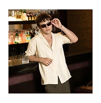 Campus Sutra Men's Pleat-Block Oversized Shirt