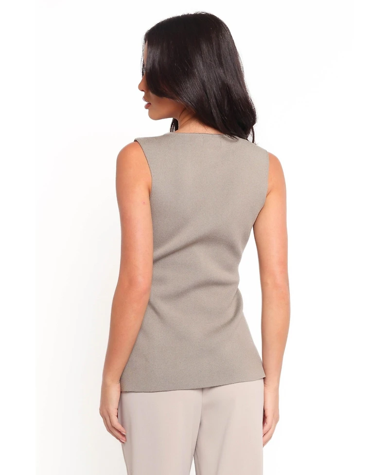 Petal and Pup Machia Knit Vest Top - Khaki