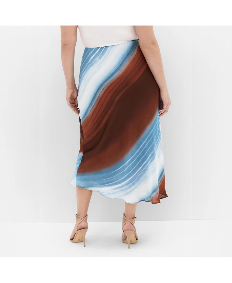 City Chic Women's Plus Levitate Print Skirt