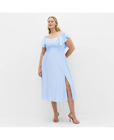 City Chic Plus Alisia Tie-Back Midi Dress