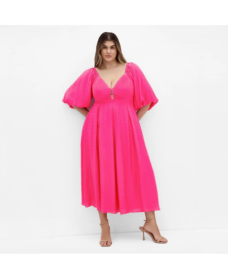 City Chic Plus Shae V Neck Dress