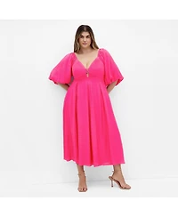 City Chic Plus Shae V Neck Dress