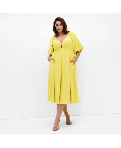 City Chic Plus Shae V Neck Dress