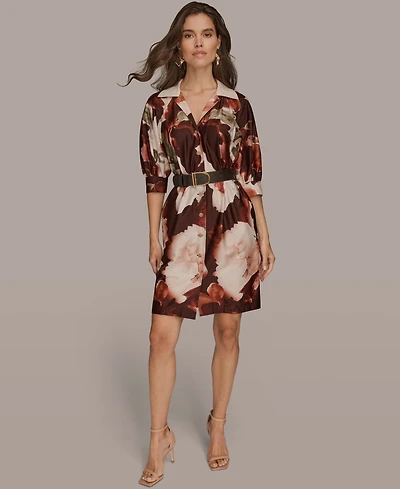 Donna Karan New York Women's Floral Belted Dress