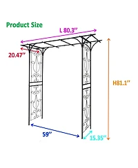 Streamdale Furniture Rust-Resistant Metal Garden Arbor for Climbing Plants