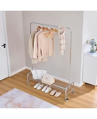 Streamdale Rolling Garment Rack with Basket
