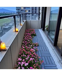 Streamdale Furniture Interlocking Deck Tiles, 44 Pack, 12" Dark Grey, Waterproof Outdoor Patio