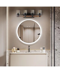 Streamdale Furniture 4-Lights Farmhouse Vanity Lights Fixture Rustic Bathroom Light Fixture Bathroom Sconce (No Bulbs)