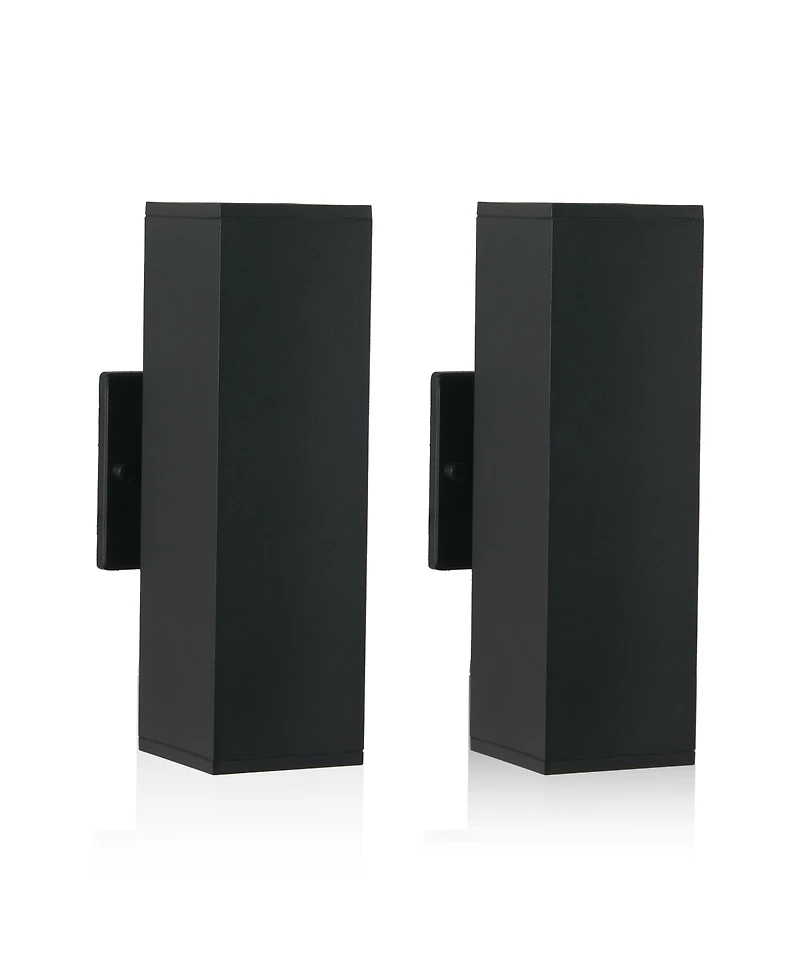 Streamdale Furniture Black Aluminum Outdoor Wall Sconce (2-Pack), Weatherproof Modern Wall Light