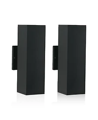 Streamdale Furniture Black Aluminum Outdoor Wall Sconce (2-Pack), Weatherproof Modern Wall Light