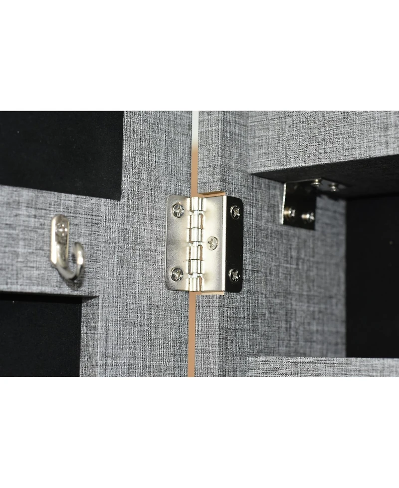 Streamdale Fashion Simple Jewelry Storage Mirror Cabinet With Led Lights Can Be Hung On The Door Or Wall
