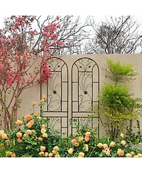 Streamdale 4-Pack Metal Garden Trellis, 86,7" x 19,7", Rustproof, Black
