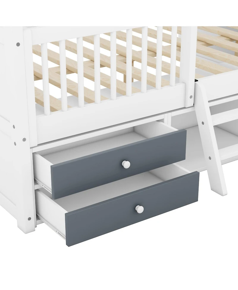 Streamdale Furniture Full Size Wood Bed House Bed Frame