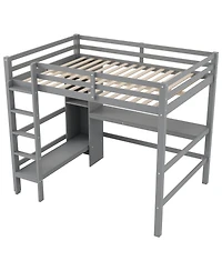 Streamdale Furniture Full Size Loft Bed with Multifunction Shelves and Under-bed Desk