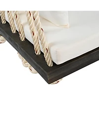 Streamdale Furniture Patio Wooden Swing Chair with Cushion & Ropes