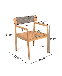 Streamdale Furniture Acacia Wood Outdoor Armchair - Weather-Resistant & Stylish Set of 2