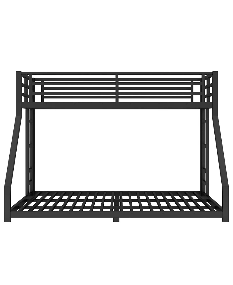 Streamdale Furniture Metal Twin Xl/Queen Bunk Bed Noise Reduced Black