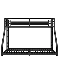 Streamdale Furniture Metal Twin Xl/Queen Bunk Bed Noise Reduced Black