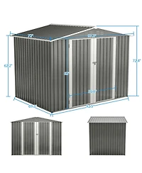 Streamdale Furniture 8x6 Ft Outdoor Storage Shed with Metal Foundation