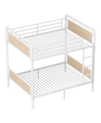 Streamdale Furniture Twin Xl Over Twin Xl Metal Bunk Bed White
