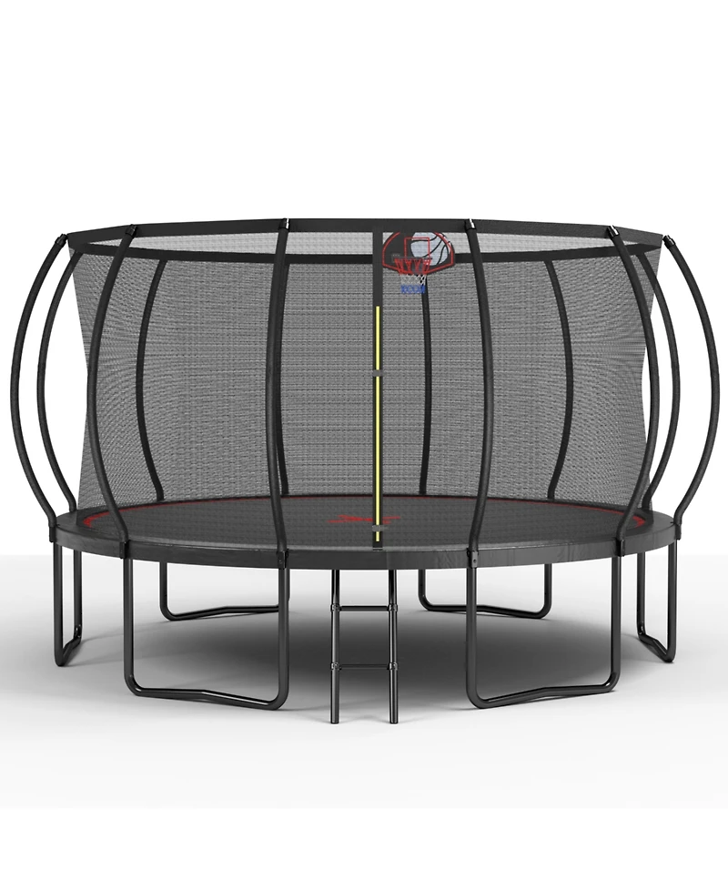Streamdale Furniture 14FT trampoline Pumpkin- Black Red- fframe height 90cm