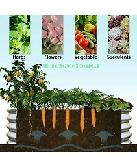 Streamdale Furniture 4x2x1ft Galvanized Raised Garden Bed Kit