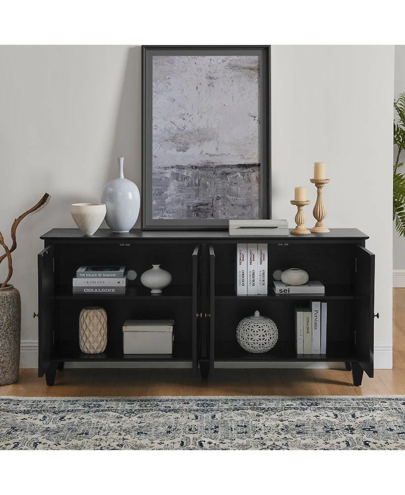 Streamdale Furniture Mid Century Modern Sideboard Buffet Cabinet - Black