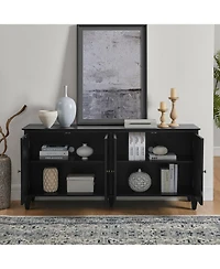 Streamdale Furniture Mid Century Modern Sideboard Buffet Cabinet - Black