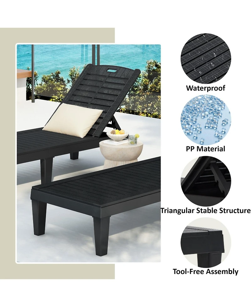 Streamdale Resin Outdoor Chaise Lounge Set (2)