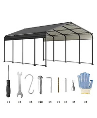 Streamdale Furniture 12x20 Metal Carport - Heavy Duty Car Shelter