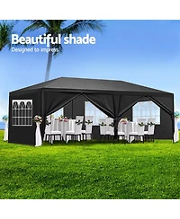 Streamdale Furniture 10x20' Wedding Party Canopy Tent with 6 Sidewalls - Black