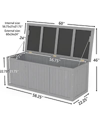 Streamdale 112 Gallon Wooden Deck Box - Outdoor Storage