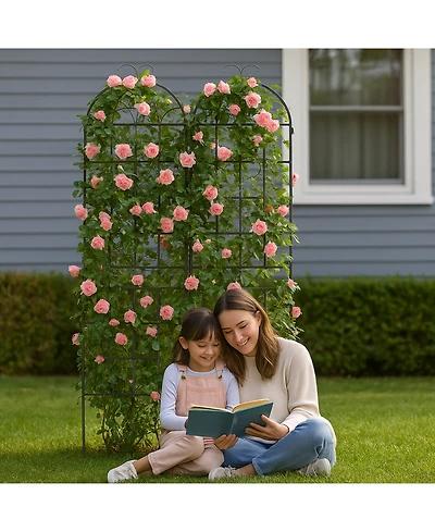 Streamdale Furniture Metal Garden Trellis 2-Pack for Climbing Plants