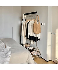 Streamdale Furniture Leon Black Clothes & Hat Rack - Retro Bedroom Storage