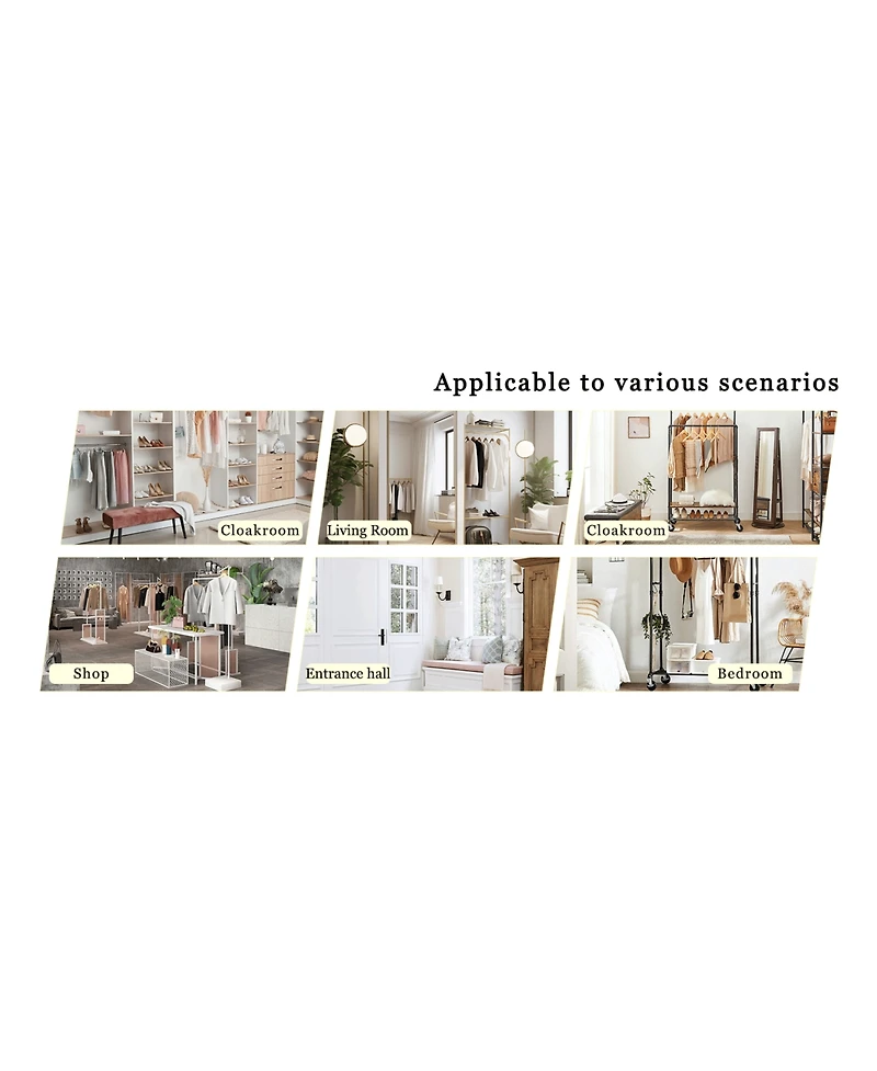 Streamdale Furniture Golden Steel & Walnut Coat Rack - Double Layer, Cabinet, 68.9"