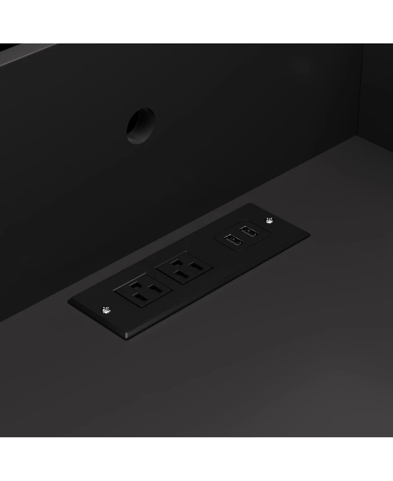 Streamdale Furniture Nightstand with Charging, Led, Sliding Top, Drawers