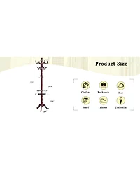 Streamdale Furniture Walnut Wood Coat Rack w/ Key Tray (Crabapple Option)