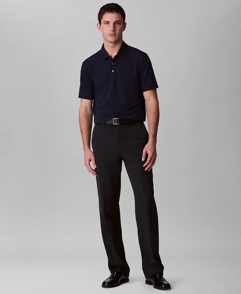 Calvin Klein Men's Short Sleeve Stretch Jacquard Polo Shirt