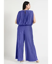 June + Vie Women's Plisse Dolman-Sleeve Cropped Top