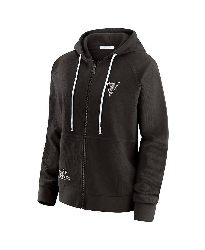 Wear by Erin Andrews Women's Black Golden State Valkyries Vintage Full-Zip Raglan Hoodie