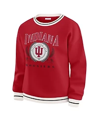 Wear by Erin Andrews Women's Crimson Indiana Hoosiers Seal Sweatshirt