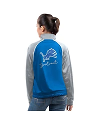 G-iii 4Her by Carl Banks Women's Blue Detroit Lions Replay Full-Zip Track Jacket