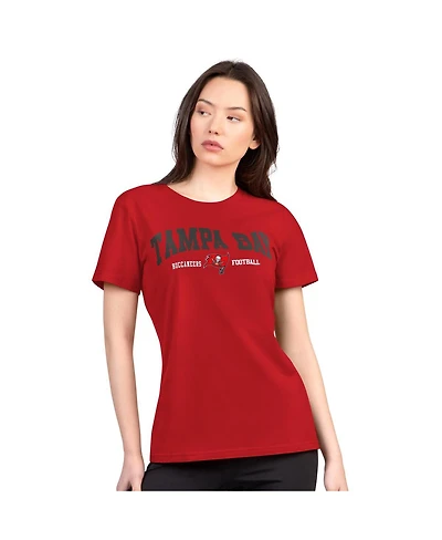 G-iii 4Her by Carl Banks Women's Red Tampa Bay Buccaneers Super-Slim Lightweight Winning Crew T-Shirt