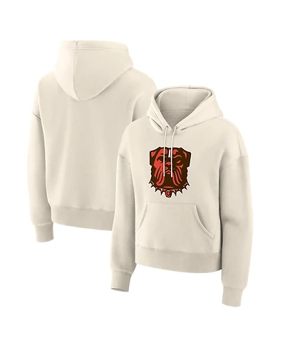 Fanatics Women's Cream Cleveland Browns Dove Legacy Pullover Hoodie