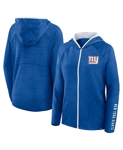 Fanatics Women's Royal New York Giants Redzone End Around Pass Raglan Full-Zip Hoodie