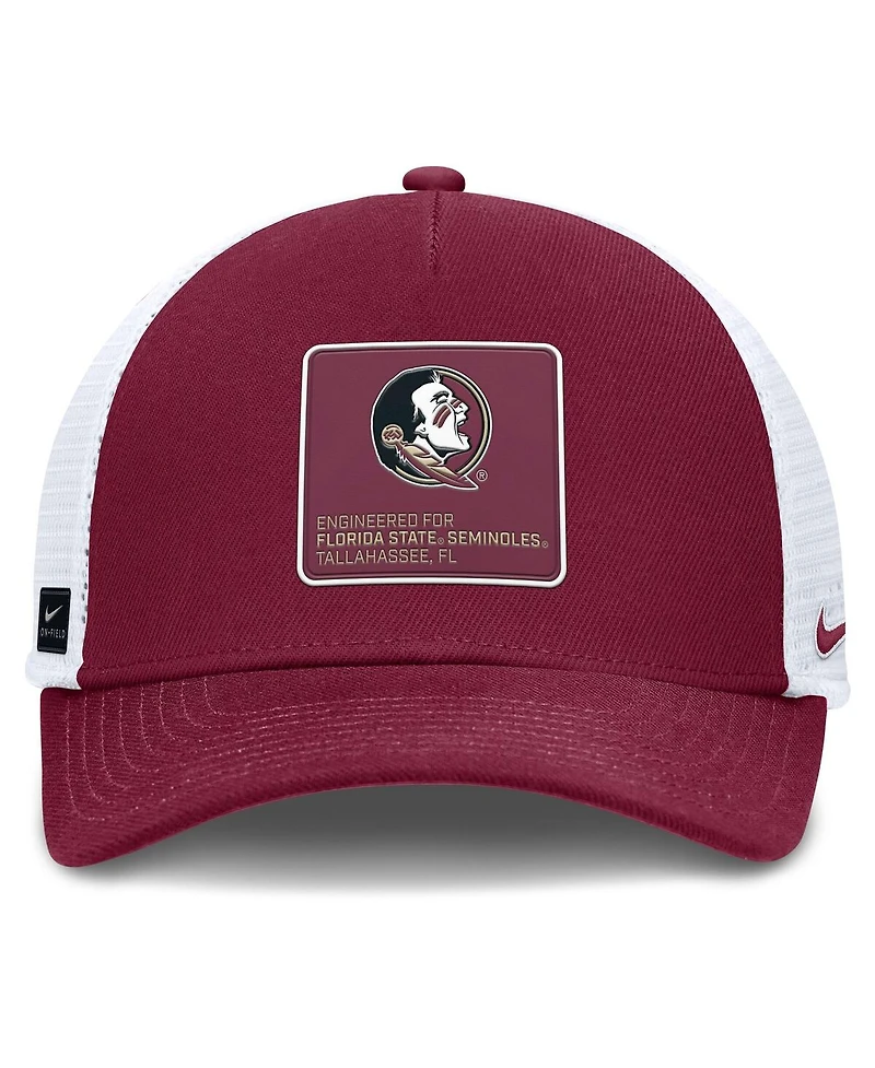Nike Men's Garnet/White Florida State Seminoles 2025 On-Field Rise Engineered Trucker Adjustable Hat