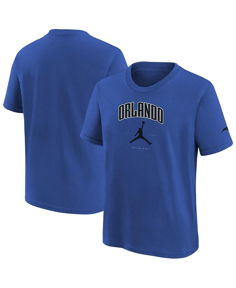 Jordan Big Boys and Girls Blue Orlando Magic Essential Cities T-Shirt